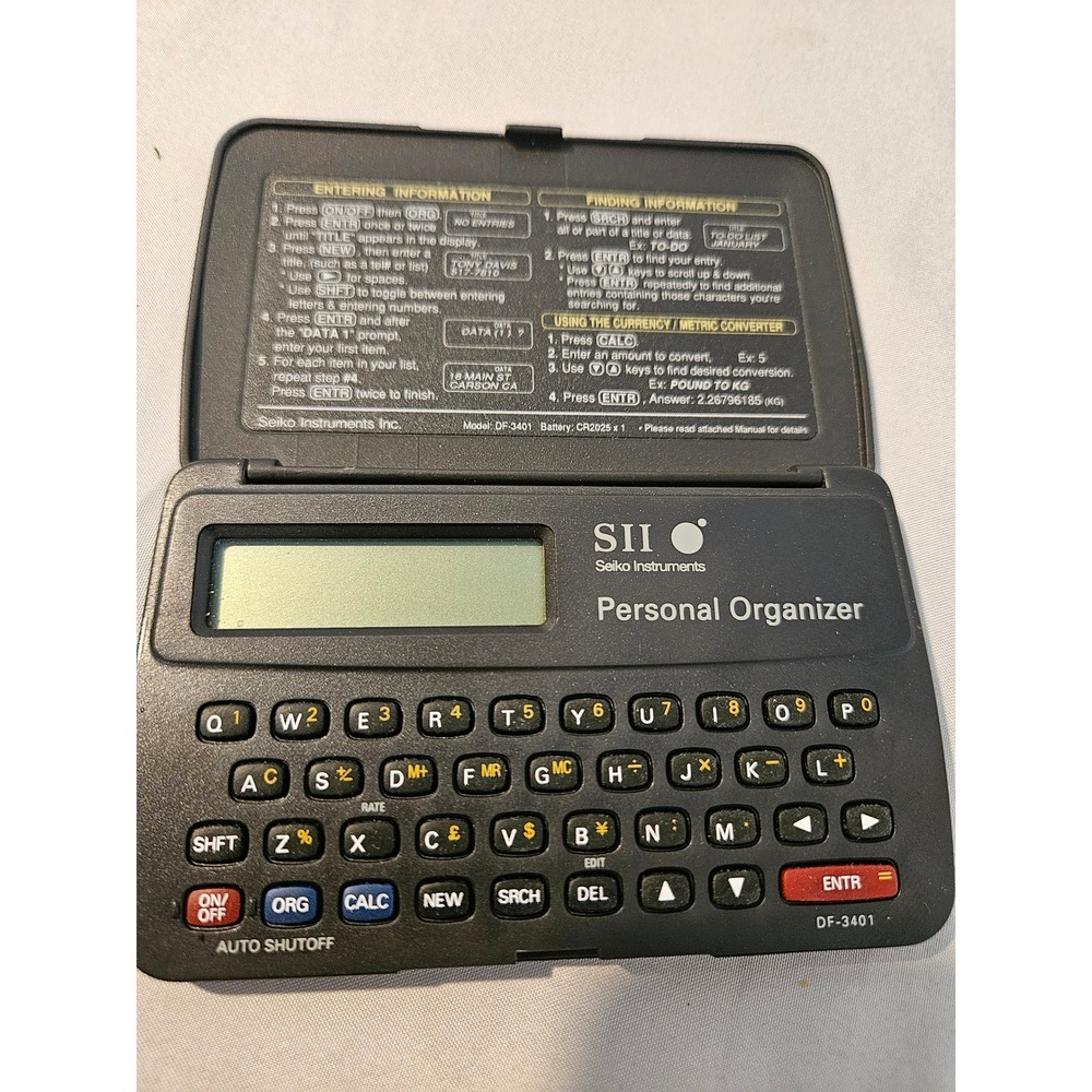 SII Seiko Instruments DF-3401 Personal Organizer‎ Calculator Vintage